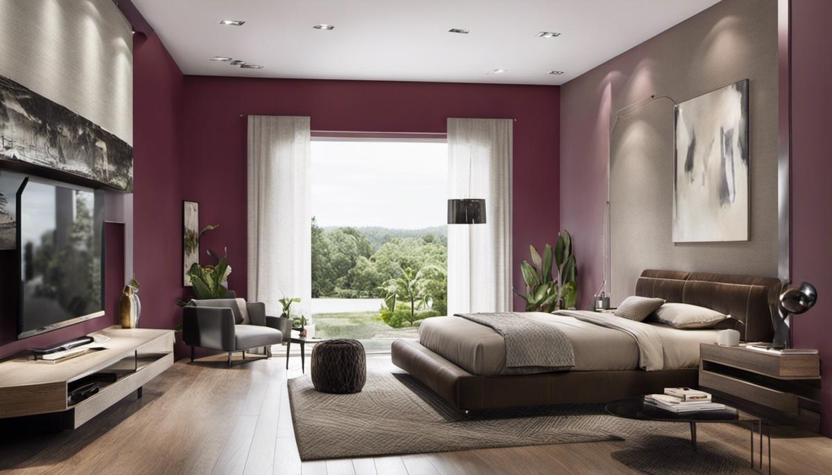 Image of various paint colors and design elements in a modern room