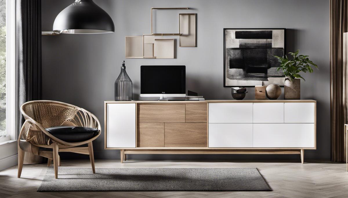 Collage of Scandinavian furniture showcasing simplicity, functionality, and beauty.