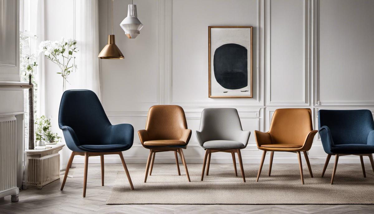 Image: Scandinavian chairs arranged in different interior design styles