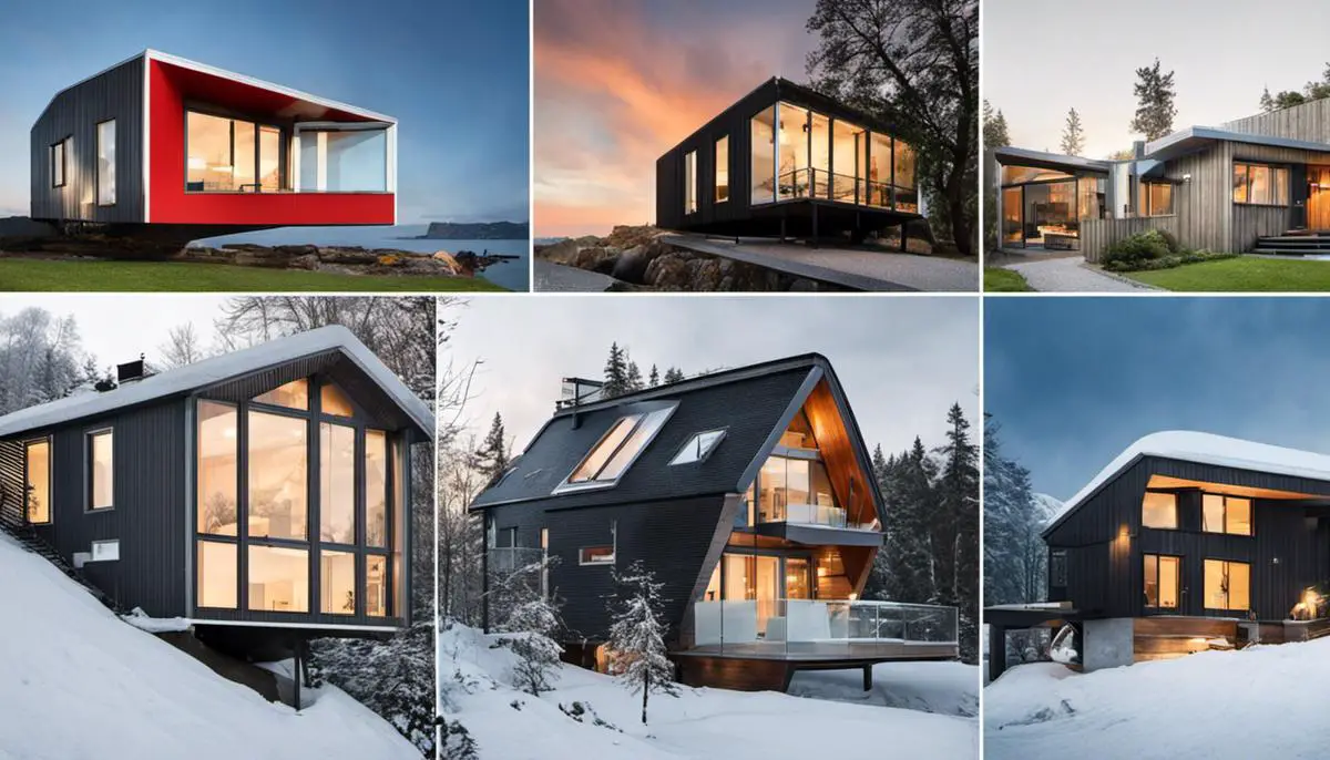 Collage of iconic Scandinavian homes showcasing their unique architectural styles