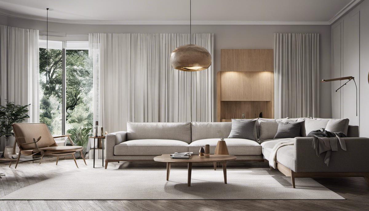 Image depicting a Scandinavian interior design with minimalist furniture and clean lines.