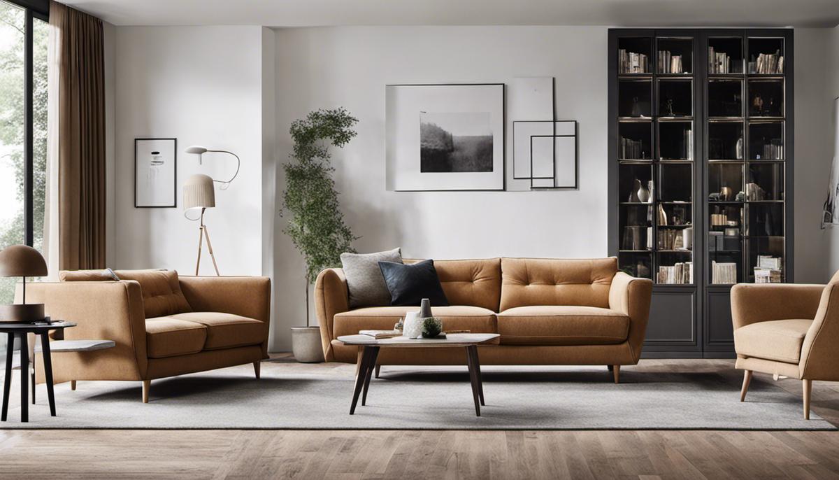 Image of various Scandinavian sofas in a living room setting