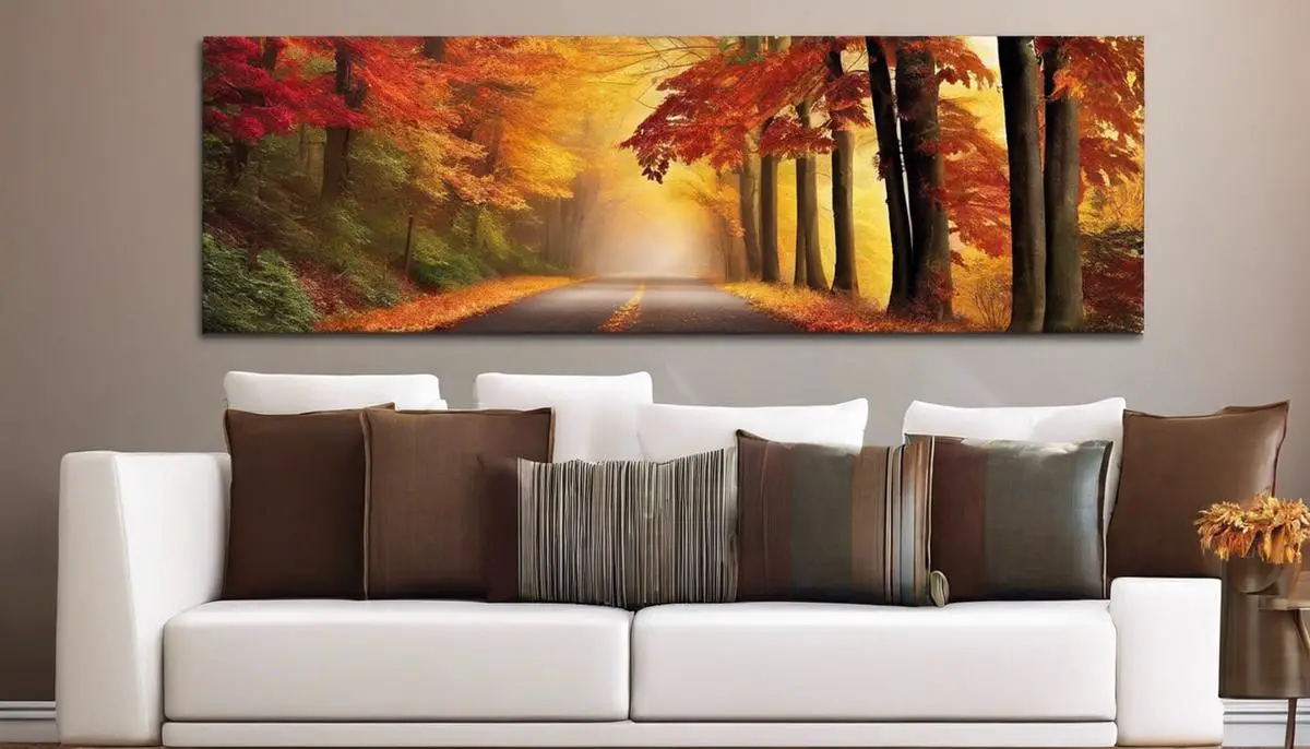 Fall-themed wall decor showcasing rich colors, natural materials, and autumn-inspired elements.