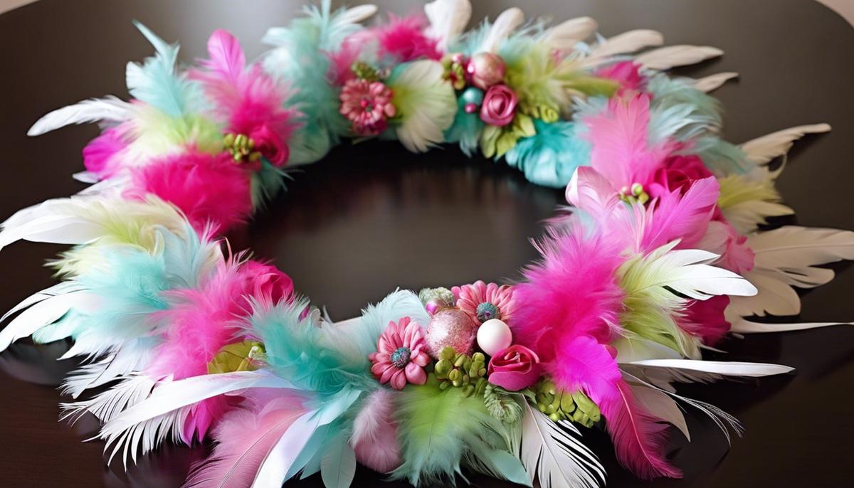 Feather boas and wreaths, adding whimsy to spaces