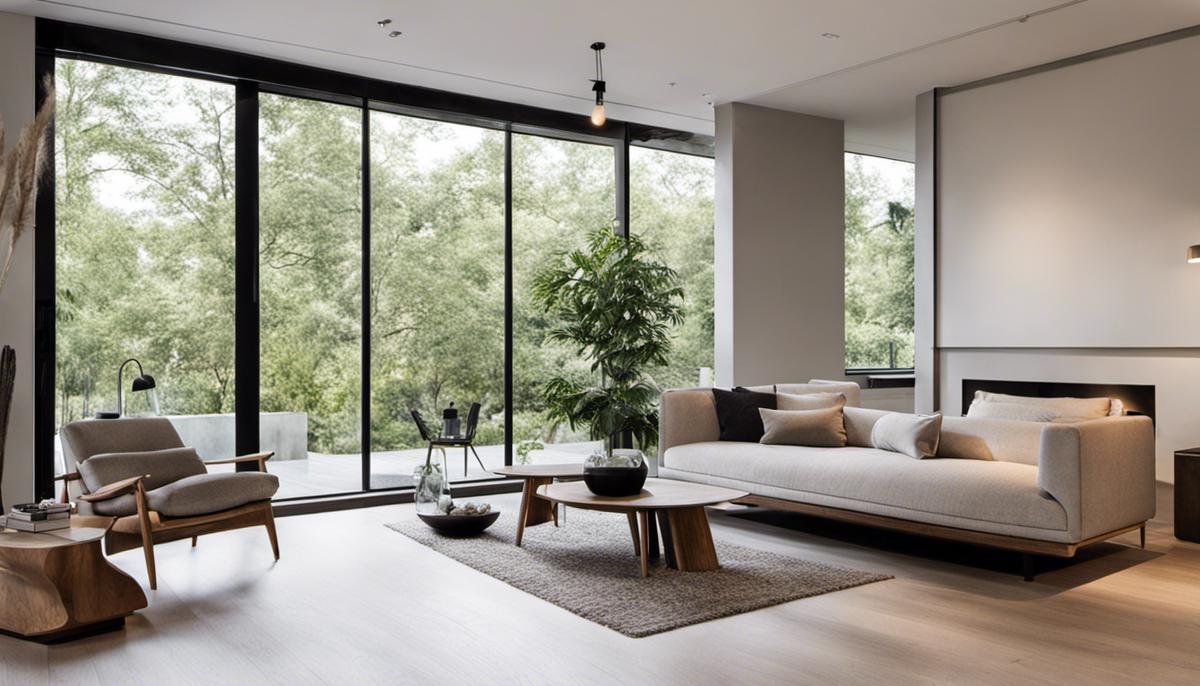 Minimalistic Design - A serene room with minimalistic Scandinavian design, featuring clean lines, neutral colors, and natural materials.