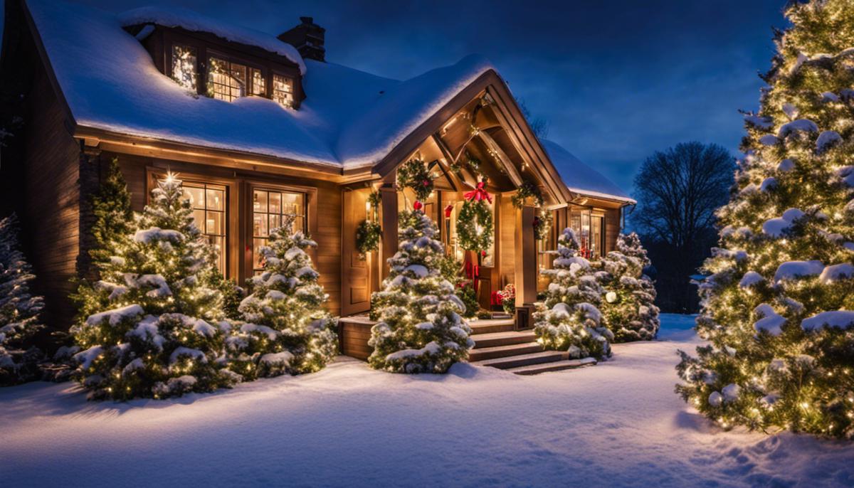 Image of beautifully decorated outdoor space with Christmas decorations