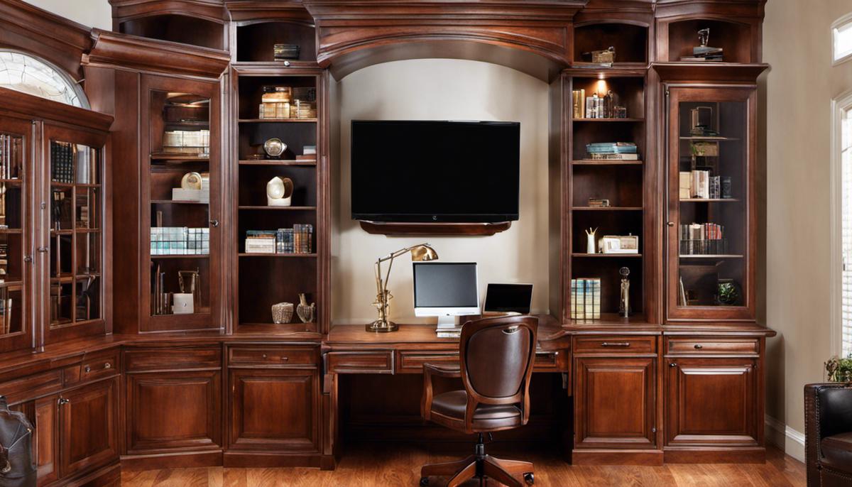 Image depicting various storage solutions for a home office.