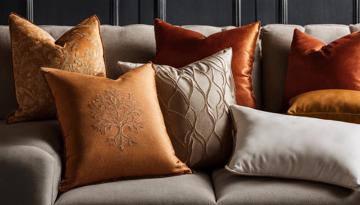 Image of various fall pillows displayed on a couch