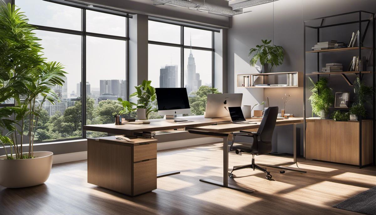 Image illustrating the positive impact of light on productivity and tranquility in a workspace