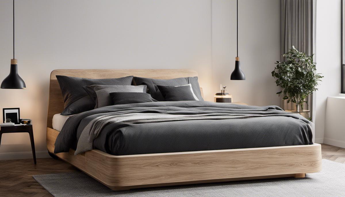 A visually appealing image of a Scandinavian bed showcasing its minimalist design and organic materials that contribute to its durability.