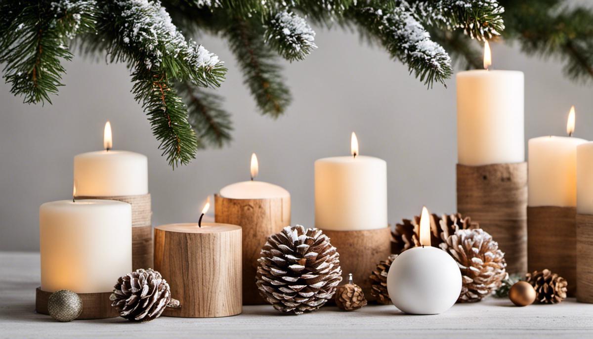 Variety of Scandinavian Christmas decorations showcasing simplicity, natural materials, and minimalist designs.