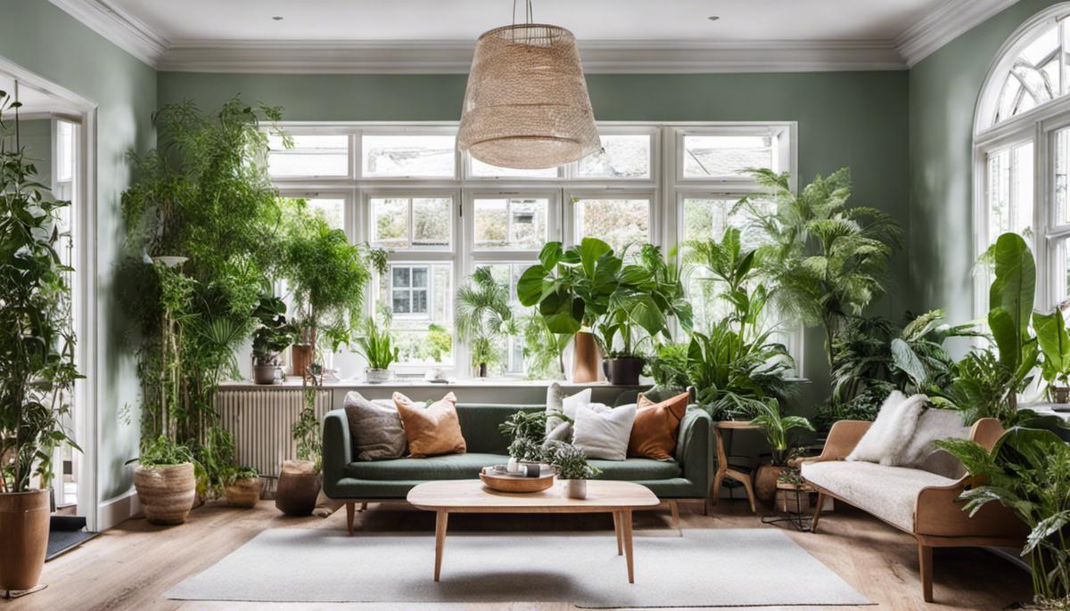 Indoor plants in a Scandinavian home, creating a serene and vibrant atmosphere.