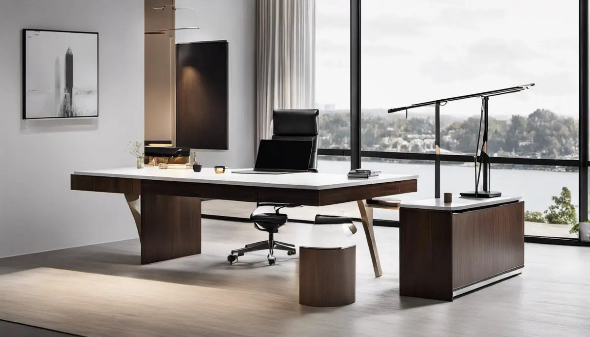 Image of a Scandinavian desk showcasing minimalistic design and high functionality