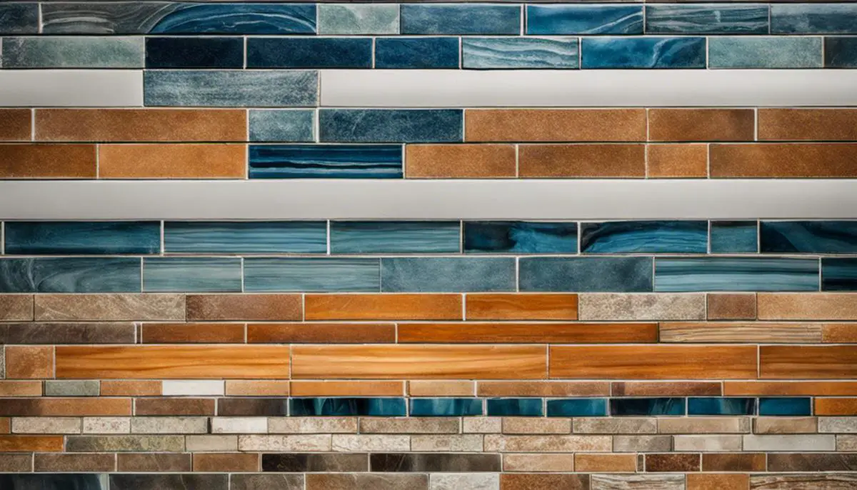A close-up image of different types of tiles, showcasing their colors, patterns, and textures
