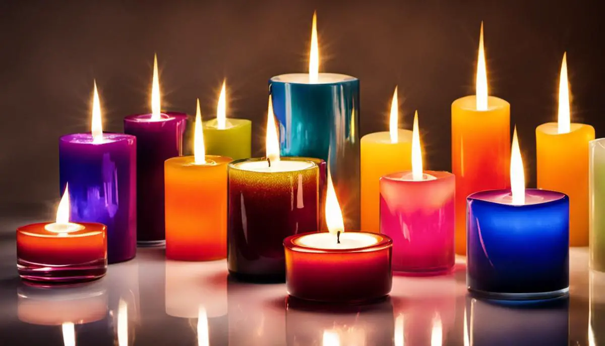 Image of different LED candles in various colors, shapes, and sizes, highlighting their versatility and eco-friendliness.